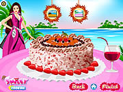 Флеш игра онлайн Барби готовит кокосовый торт / Barbie Coconut Cake Deco